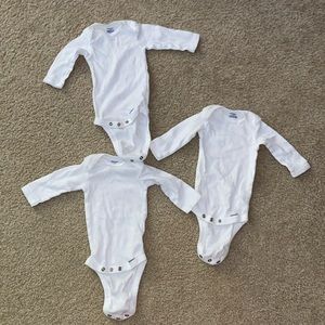 3 piece gerber long sleeve onesie button up under shirt